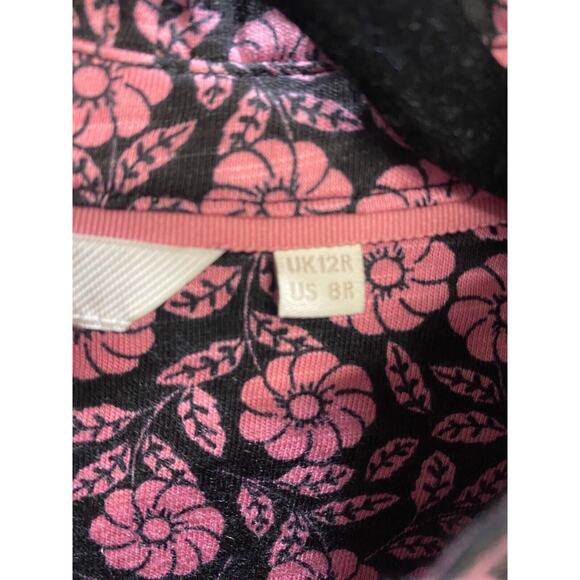 Boden Midi Shirt Dress Women's 8R Column Purple Black Floral Wild Rose B98 - Picture 7 of 8